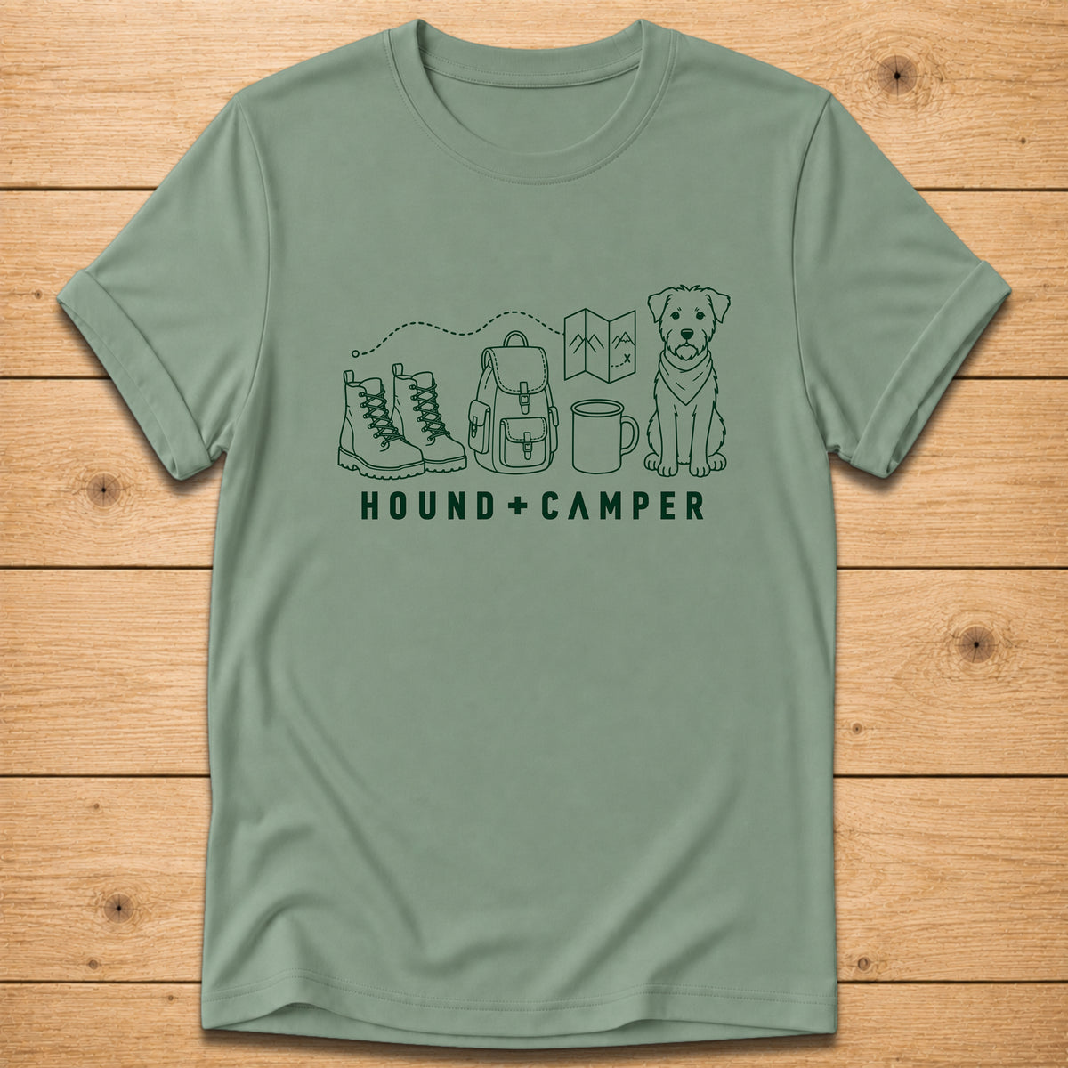 Hound + Camper Hiking Dog T-Shirt