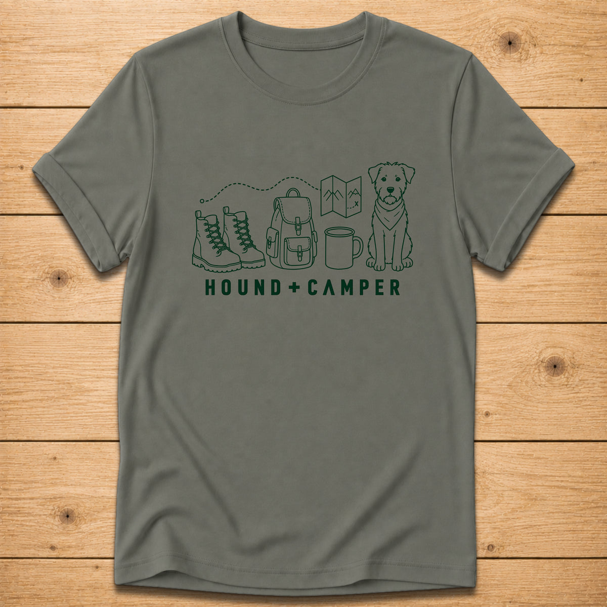 Hound + Camper Hiking Dog T-Shirt