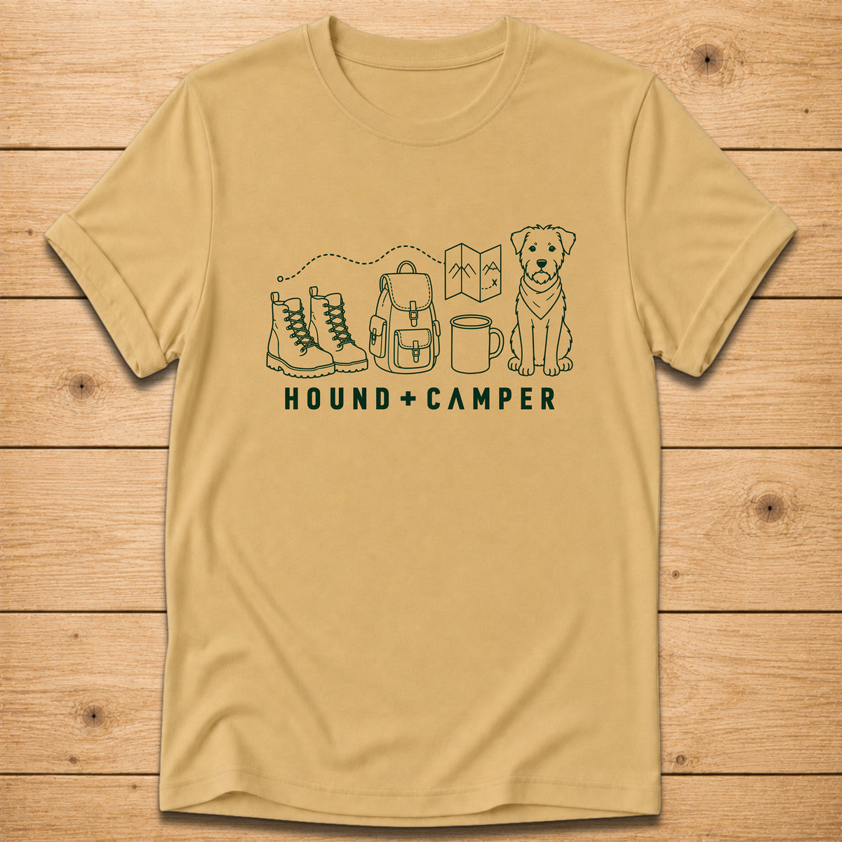 Hound + Camper Hiking Dog T-Shirt