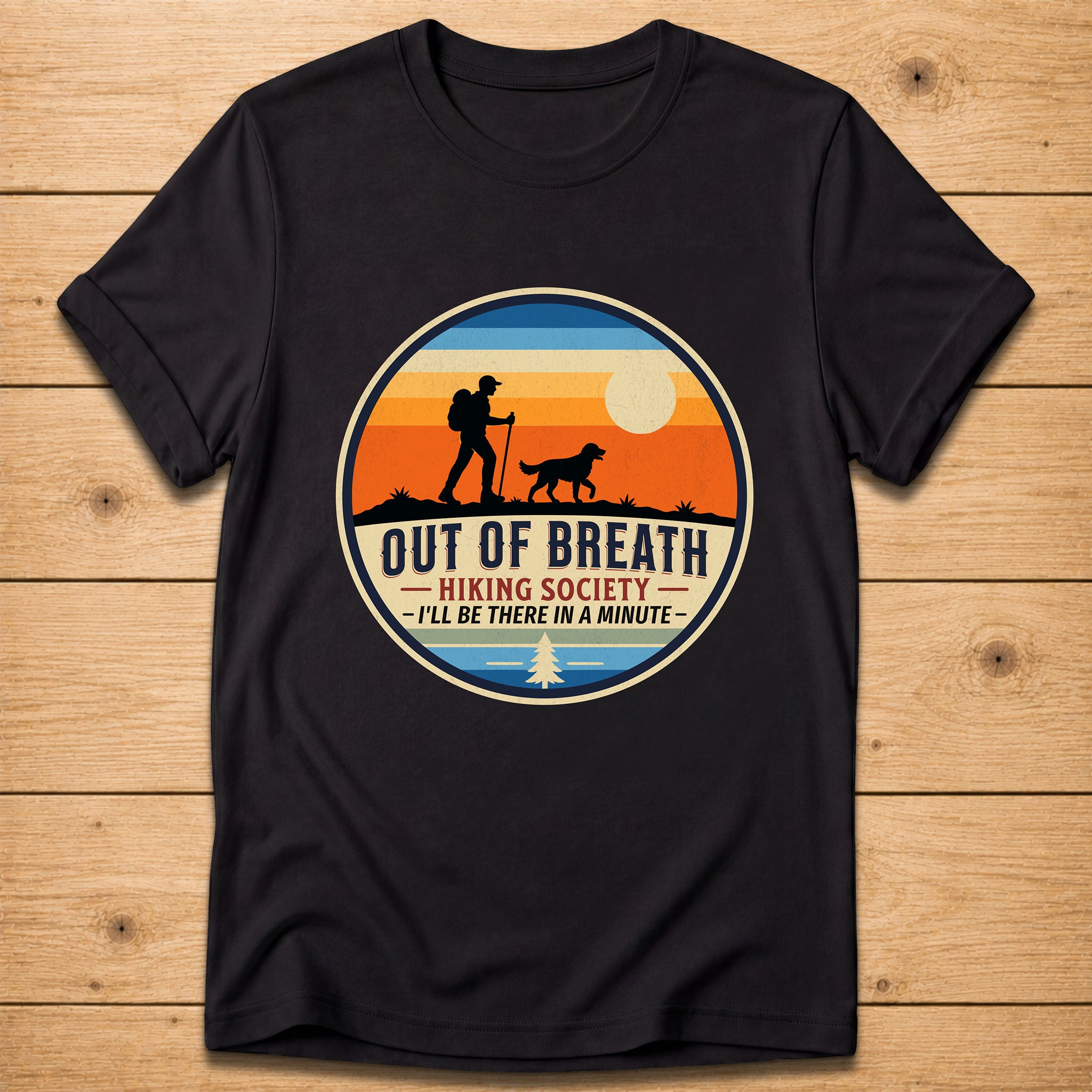 Out of Breath Hiking Society T-Shirt – Funny Dog Hiking Tee